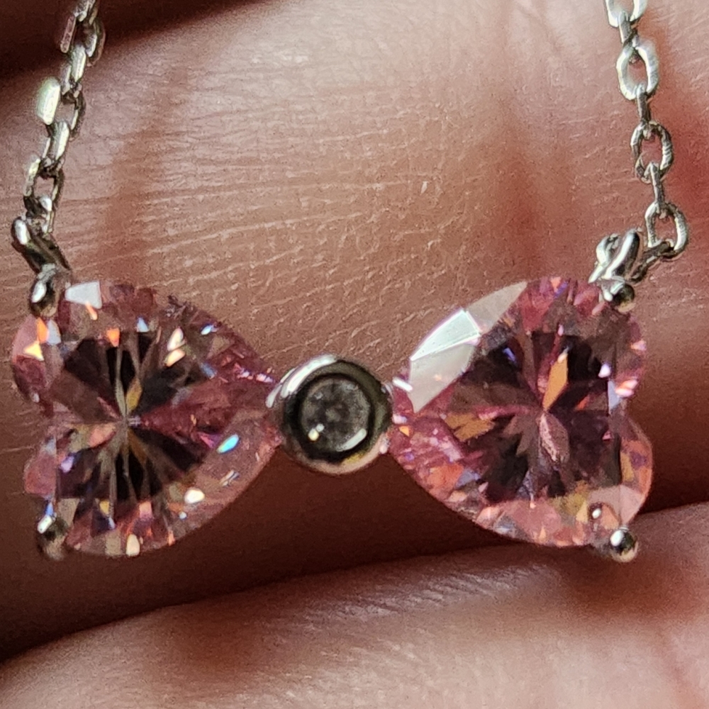 New Bow Moissanite Necklace, 2ct